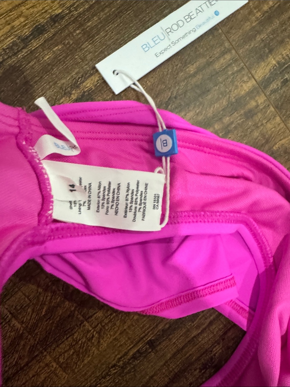 Fold-Over High-Rise Bikini Bottom in Vibrant Fuchsia Pink - Picture 3 of 3